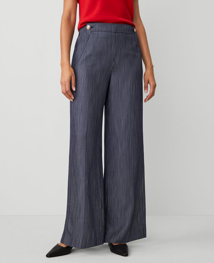 The Wide-Leg Sailor Pant in Pinstripe