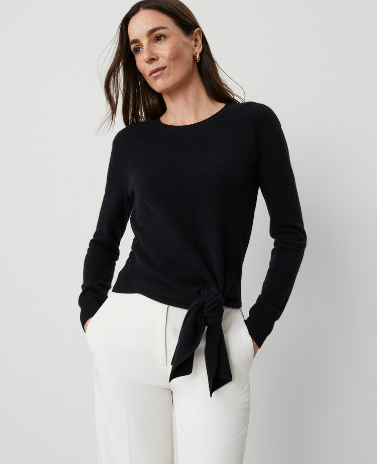 Cashmere Tie-Waist Sweater