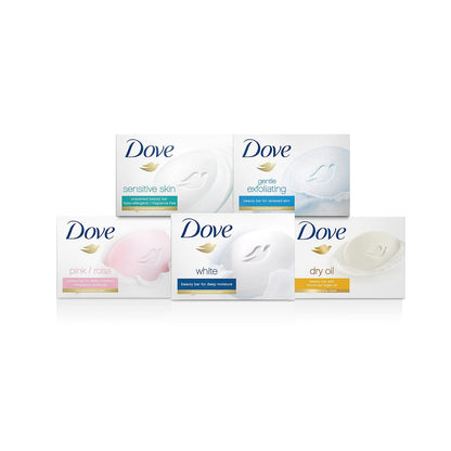 Dove Beauty Bar More Moisturizing Than Bar Soap for Softer Skin, Fragrance-Free, Hypoallergenic Beauty Bar Sensitive Skin With Gentle Cleanser 3.75 oz 14 Bars