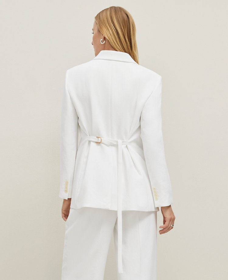Crinkle Belted Blazer