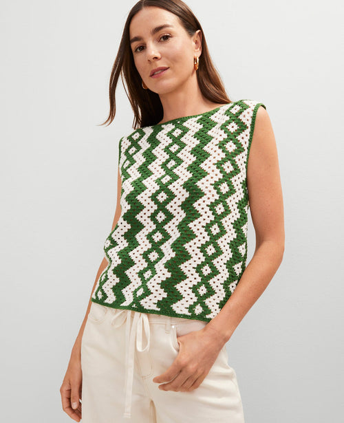 Geo Crochet Sweater Shell