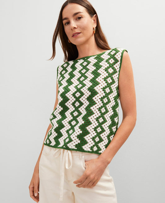 Geo Crochet Sweater Shell