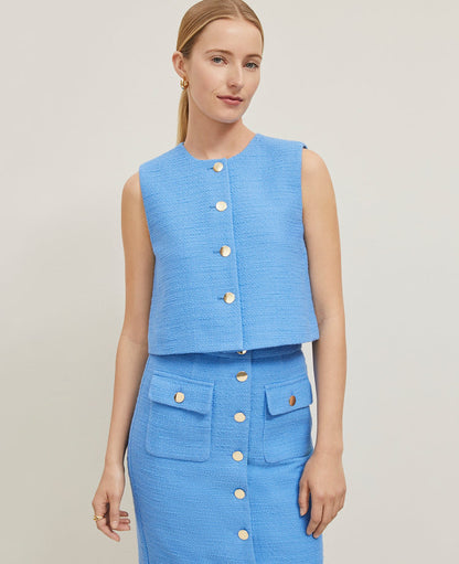 Tweed Cropped Vest