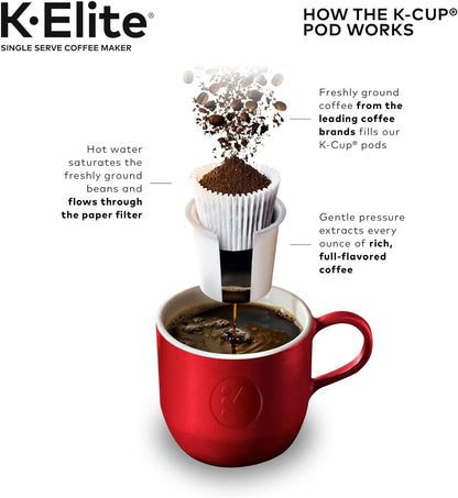 Keurig K-Elite Single Serve K-Cup Pod Coffee Maker, with Strength and Temperature Control, Iced Coffee Capability, 8 to 12oz Brew Size, Programmable, Brushed Slate