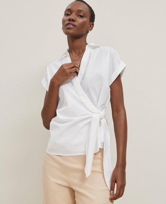 Collared Tie Waist Top