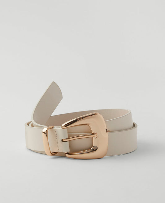 Chunky Buckle Leather Belt