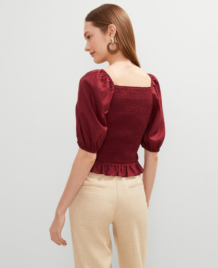 Square Neck Smocked Top