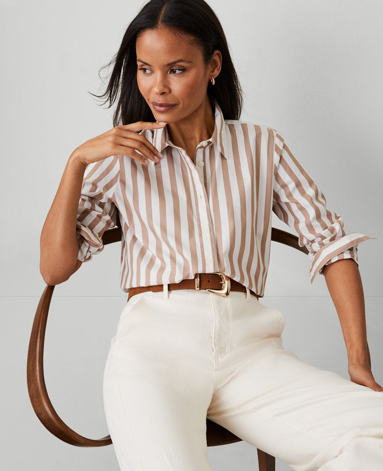 Petite Striped Relaxed Perfect Shirt