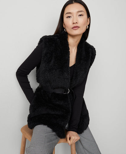 Faux Fur Belted Vest