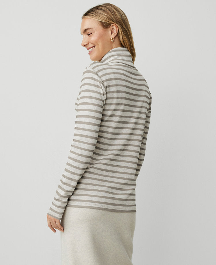 Weekend Collection Striped Turtleneck Top