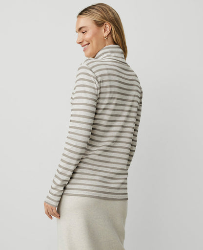 Weekend Collection Striped Turtleneck Top