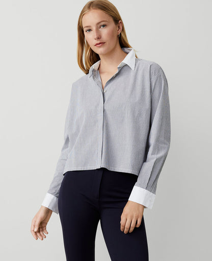 Weekend Collection Striped Cotton Blend Shirt