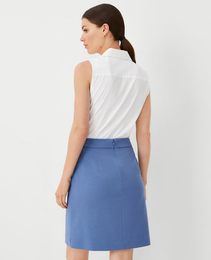 The Petite Seamed Short A-Line Skirt in Seasonless Stretch
