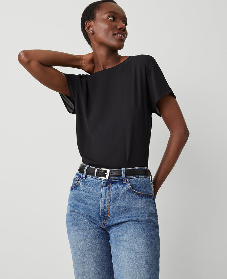 Mixed Media Crew Neck Tee