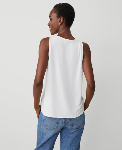 Mixed Media V-Neck Shell
