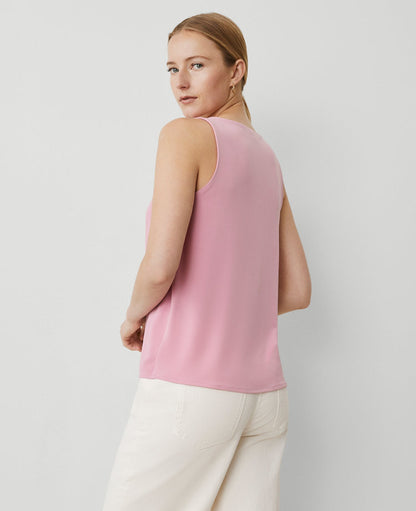 Mixed Media V-Neck Shell
