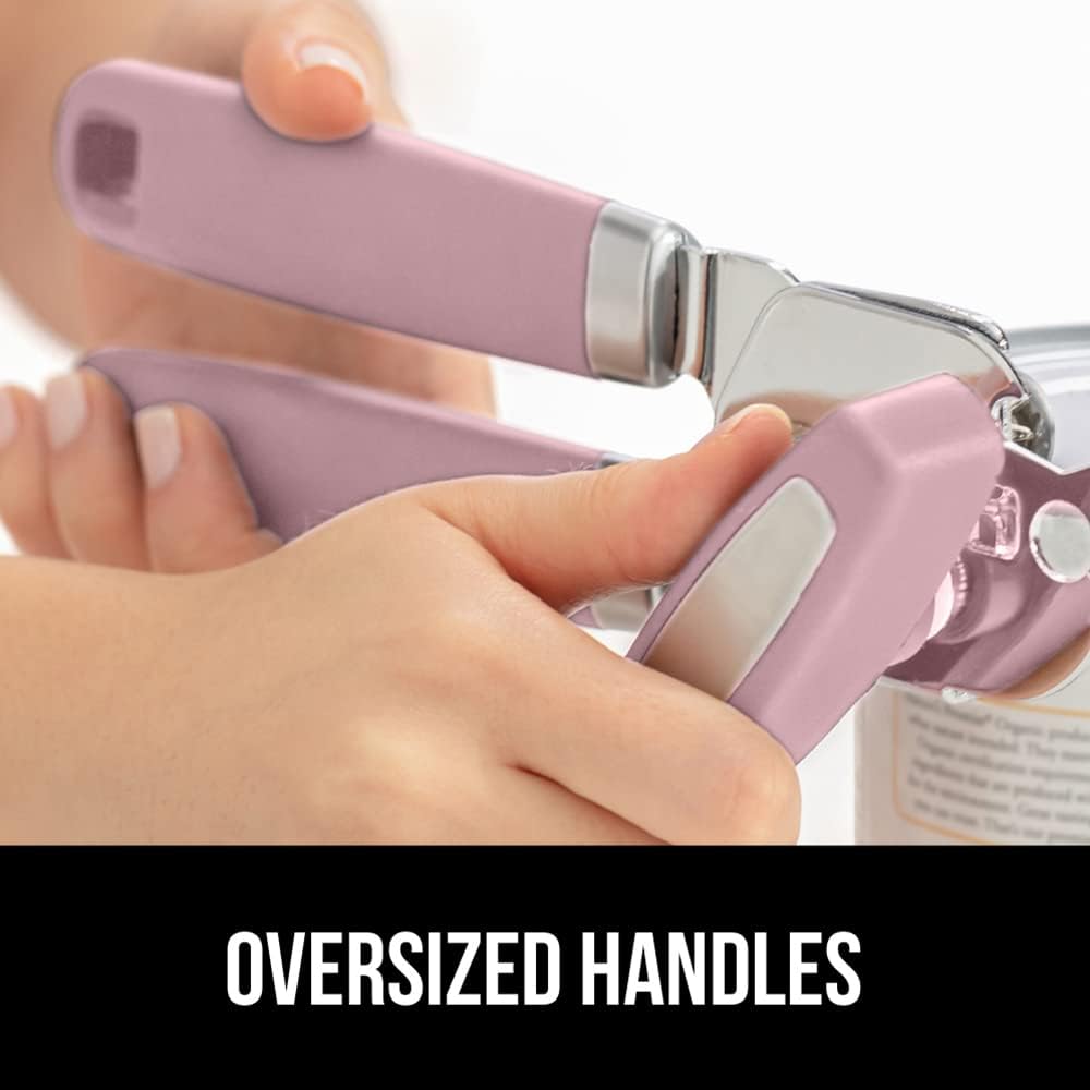The Original Gorilla Grip Heavy Duty Stainless Steel Smooth Edge Manual Can Opener and Bottle Openers, Soft Handle, Rust Proof Oversized Handheld Easy Turn Knob, Multifunctional Kitchen Tool, Black