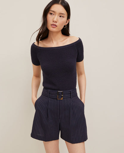 The Belted Short in Linen Blend