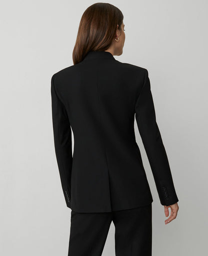 The Collarless Blazer in Seasonless Stretch