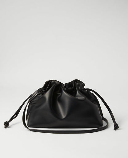 Drawstring Faux Leather Clutch Bag