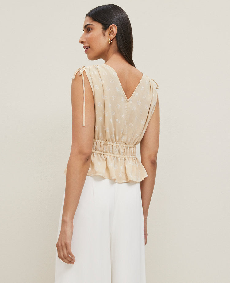Petaled Gathered Tie Top
