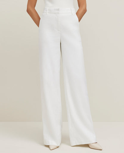 The Wide-Leg Pant in Herringbone Linen Blend