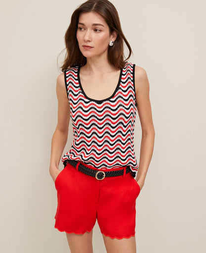 Striped Crochet Sweater Shell