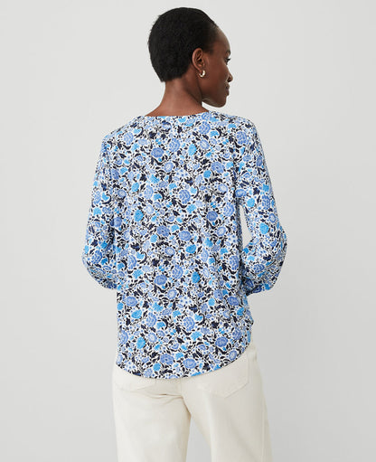 Petite Floral Mixed Media Top