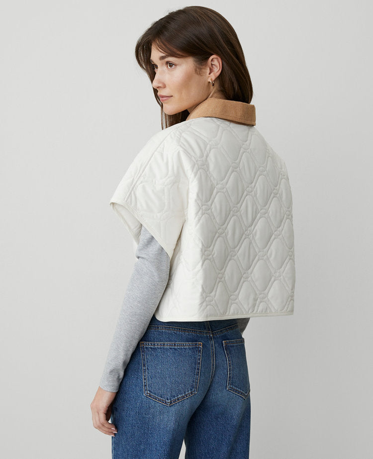 Weekend Collection Quilted Cropped Poncho