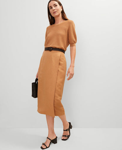 Linen Blend Crew Neck Sweater
