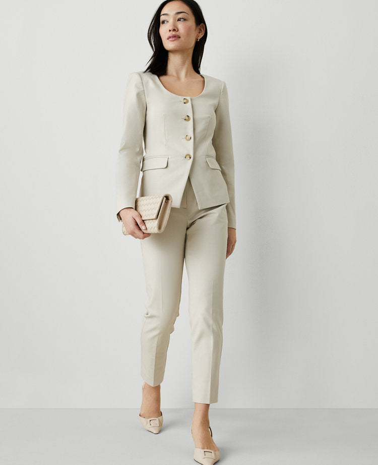 The Petite High Rise Everyday Ankle Pant in Stretch Cotton
