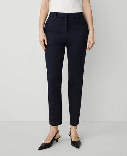 The Petite High Rise Everyday Ankle Pant in Stretch Cotton - Curvy Fit