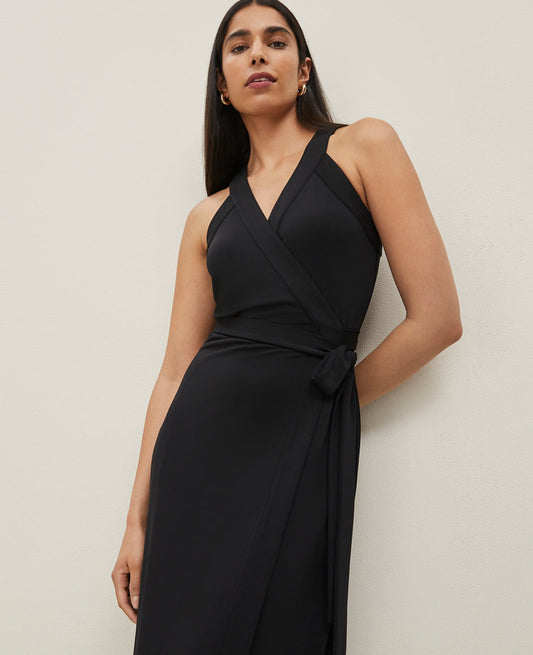 Halter Wrap Midi Dress