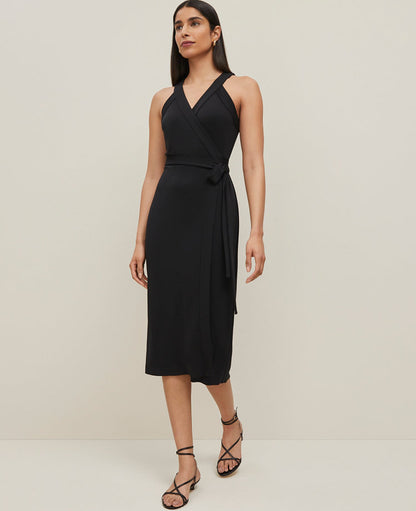 Halter Wrap Midi Dress