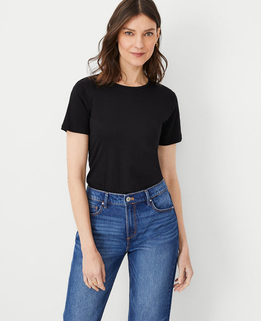 Petite Pima Cotton Crew Neck Tee