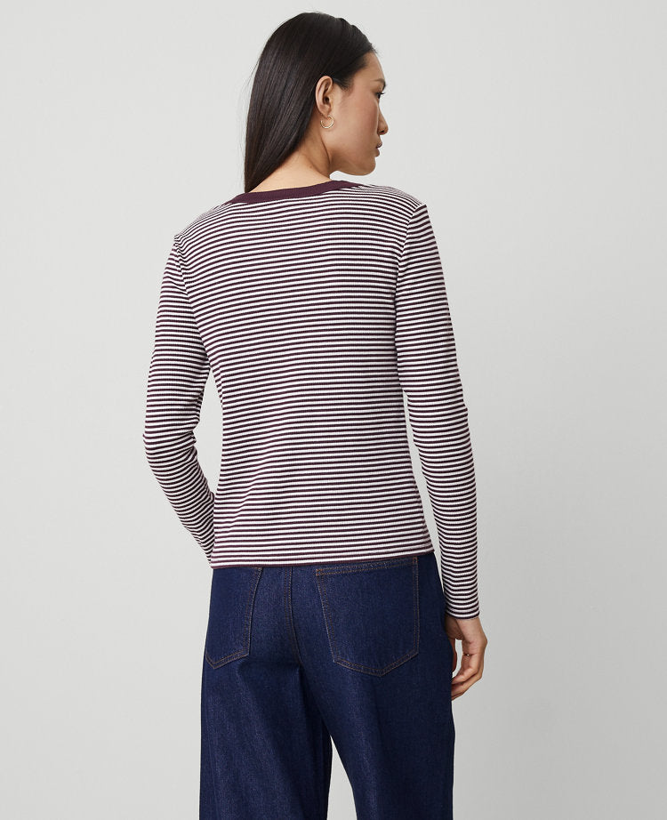 Stripe Button Knit Jacket