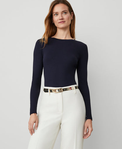 Petite Long Sleeve Crew Neck Top