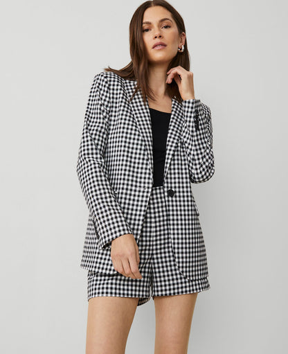 The Longline Blazer in Gingham