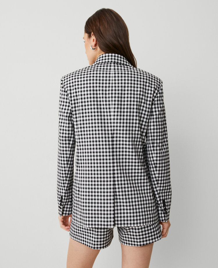 The Longline Blazer in Gingham