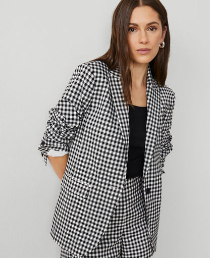 The Longline Blazer in Gingham