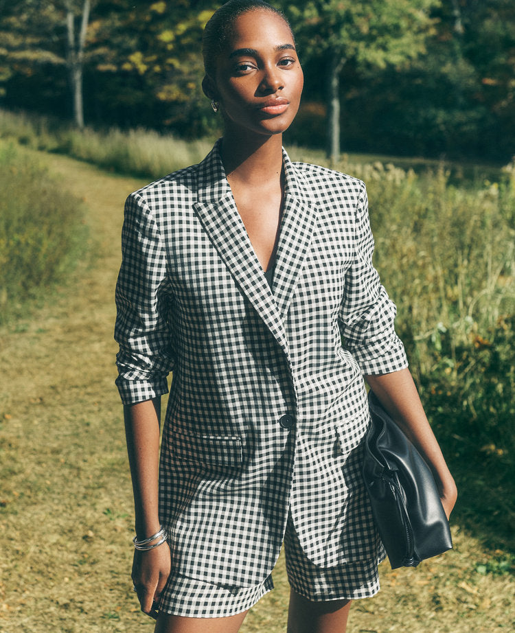 The Longline Blazer in Gingham