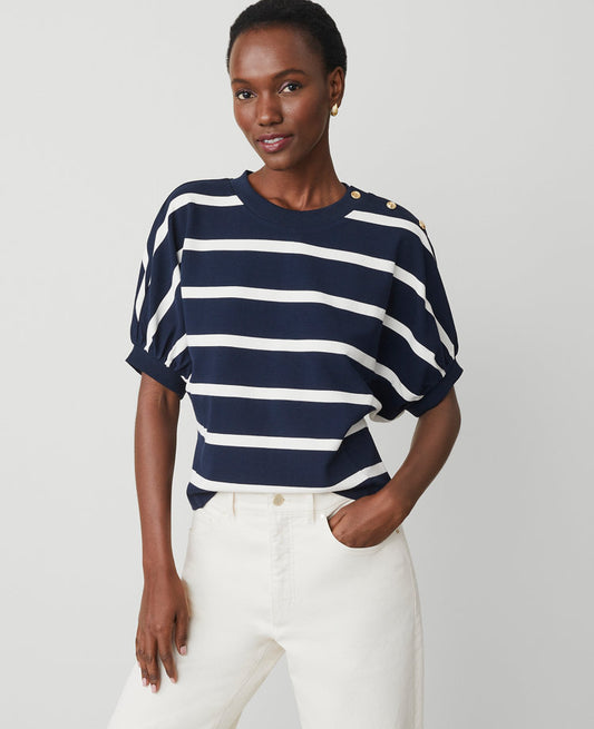 Striped Ponte Dolman Top