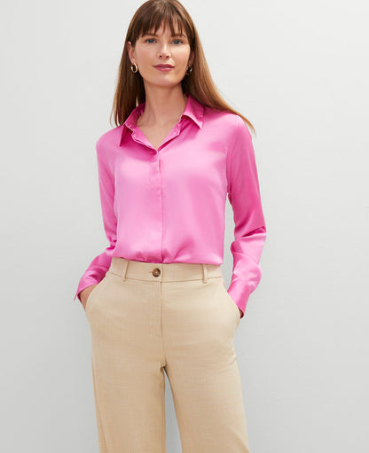 Petite Satin Essential Shirt