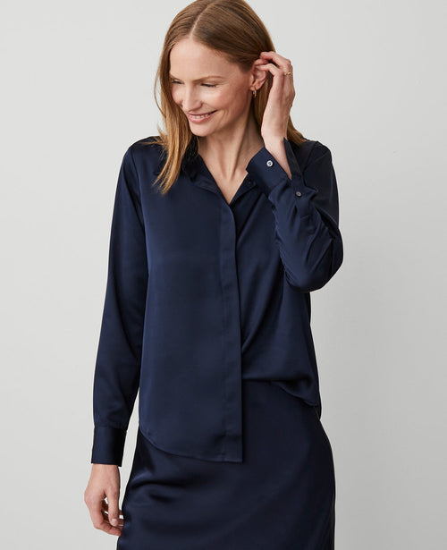 Petite Satin Essential Shirt