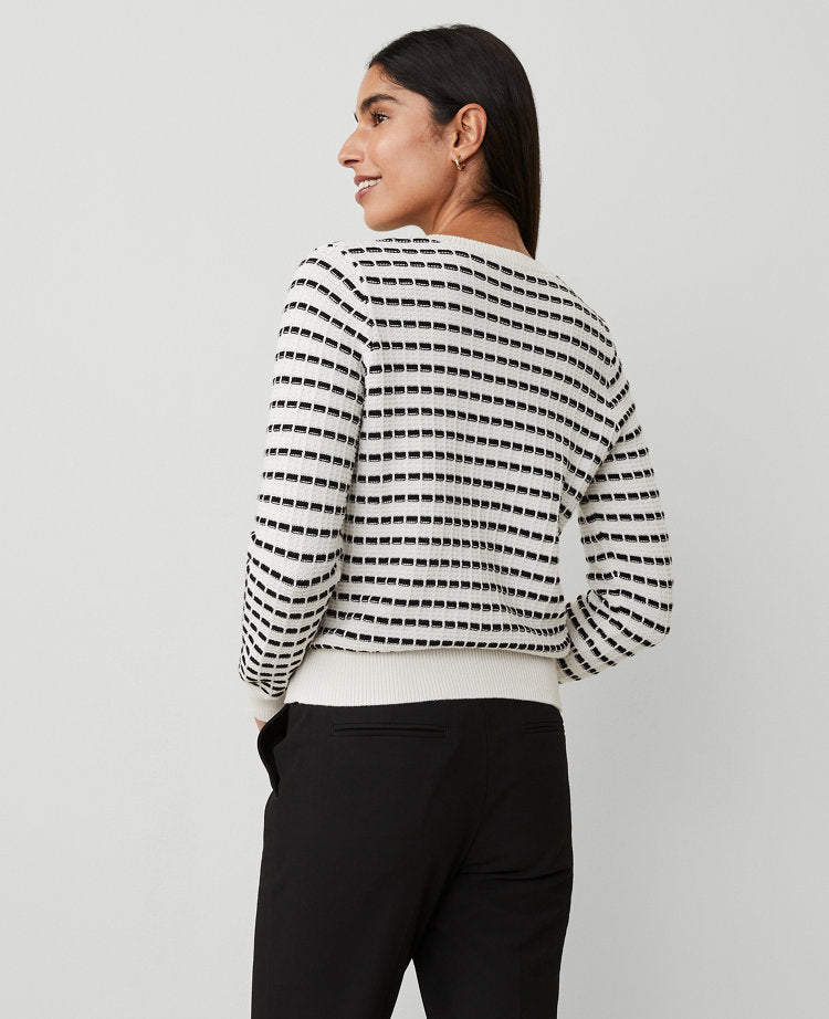 Striped Textured Ann Cardigan