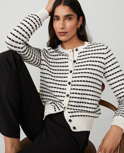 Striped Textured Ann Cardigan