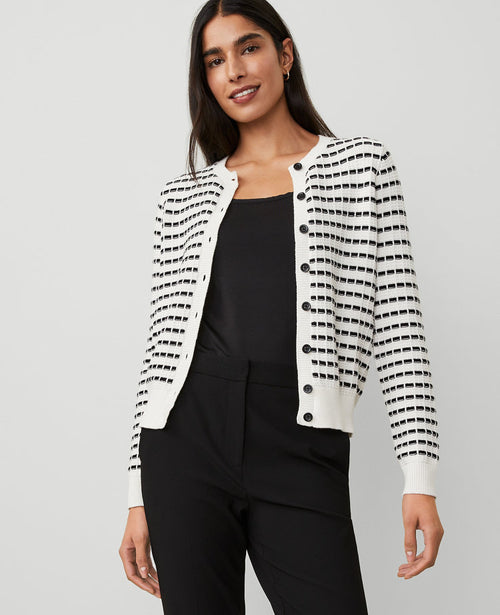 Striped Textured Ann Cardigan