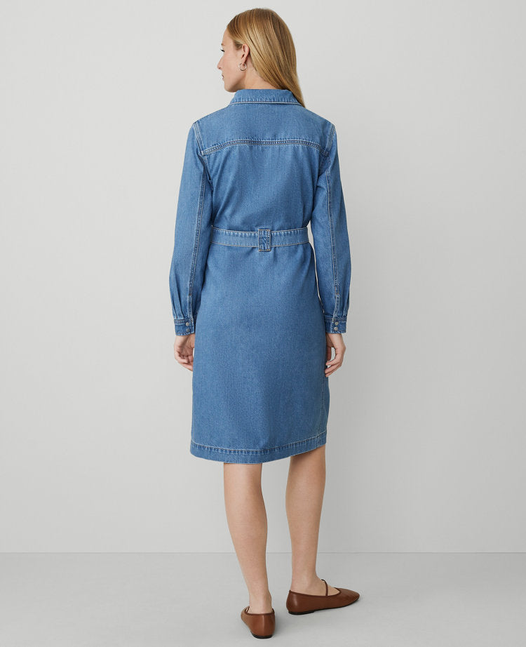 Weekend Collection Denim Collared Column Midi Dress