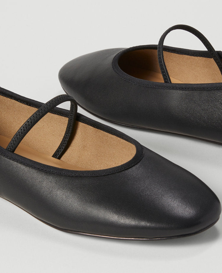 Mary Jane Leather Ballet Flats