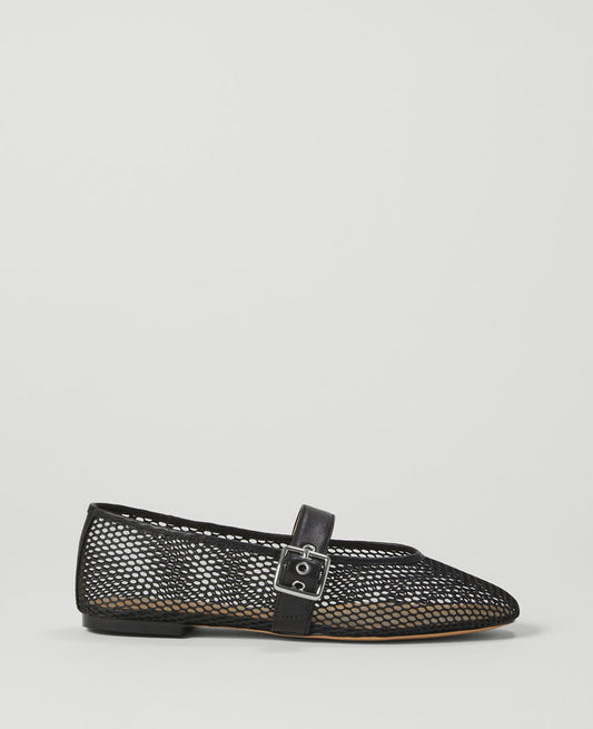 Mesh Buckled Ballet Flats